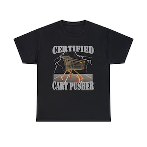 T-shirt met gecertificeerde winkelwagen - grappig meme-uniseks shirt, eigenzinnig grafisch ontwerp, perfect voor humorfans en unieke cadeau-ideeën