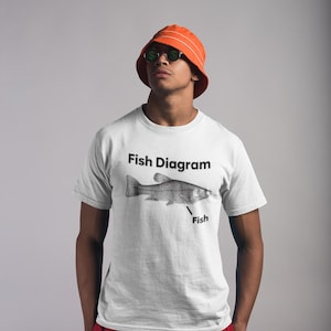 T-shirt Fish Diagram T-shirt unisexe