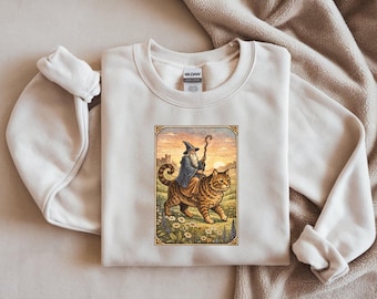 Wizard Cat Shirt – Funny Fantasy Graphic Tee or Sweatshirt