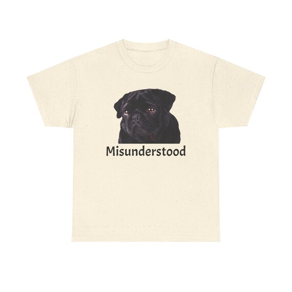 Misunderstood Pug Tee - Cute Unisex Shirt, Adorable and Quirky Design, Perfect Gift for Pug Lovers and Dog Enthusiasts