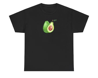 Camiseta aquarela de abacate - Camiseta unissex, design artístico de frutas, perfeita para amantes de abacate, entusiastas da natureza e ideias de presentes exclusivas