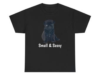 Kleines und freches Mops-Liebhaber-T-Shirt - Unisex-Shirt, niedliches und lustiges Design, perfektes Geschenk für Mops-Besitzer und Hunde-Enthusiasten