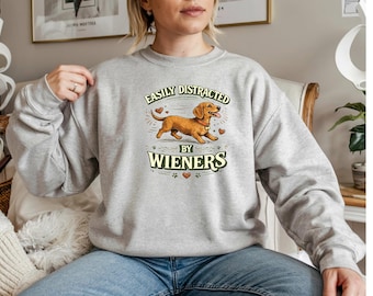 Funny Dachshund Graphic Tee – Easily Distracted by Wieners Shirt