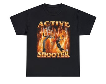 Maglietta unisex per adulti da basket sparatutto attivo, maglietta con citazione di Dank Meme T-shirt umoristica fuori tasca divertente dicendo Y2k regalo unisex alla moda