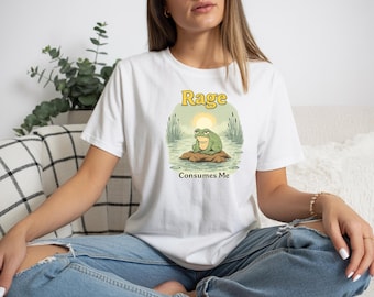 Funny Angry Frog Meme Shirt | Rage Consumes Me Graphic Tee