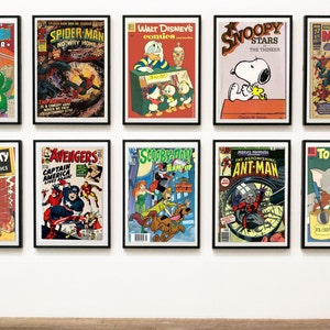35 pôsteres de capas de quadrinhos vintage, decoração de parede - download digital * LEIA A DESCRIÇÃO DO ITEM *