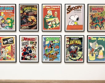 35 Vintage Comic Book Covers Posters Wall Decor - Digital Download *READ ITEM DESCRIPTION*