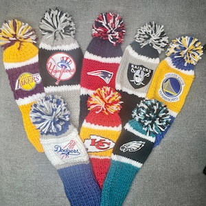 Sports Team Custom Personalized Golf club cover, Sports Knit golf club cover, Driver head covers, Custom driver covers