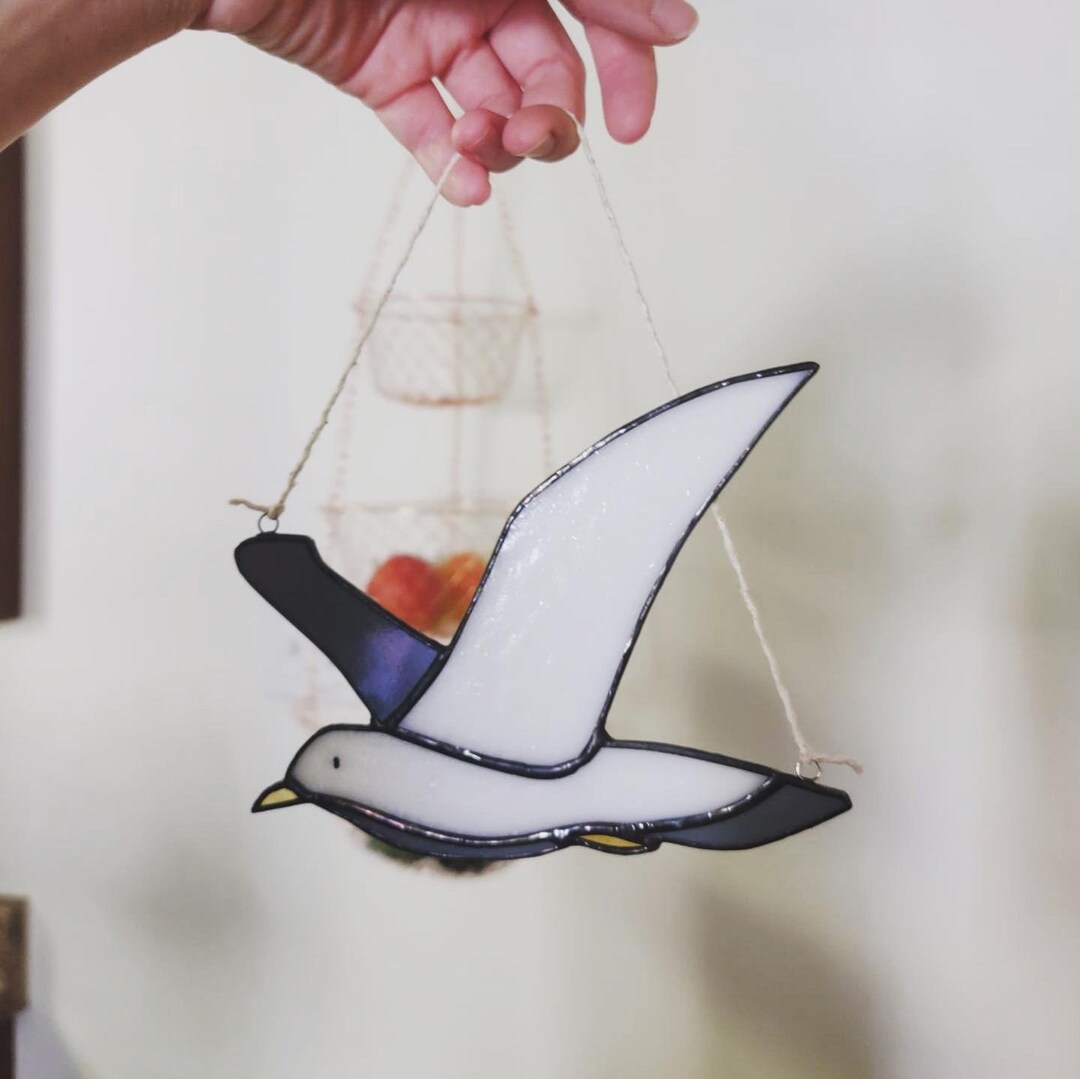 Stained Glass Seagull Suncatcher Etsy
