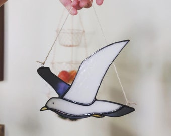 Stained glass seagull suncatcher