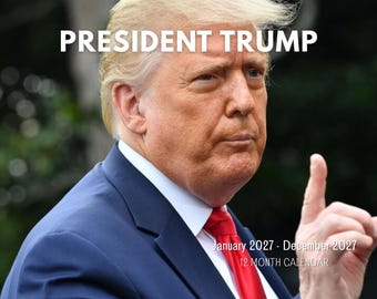 Calendario de pared de Donald Trump 2027, calendario del presidente Trump 2027, impreso en EE. UU.