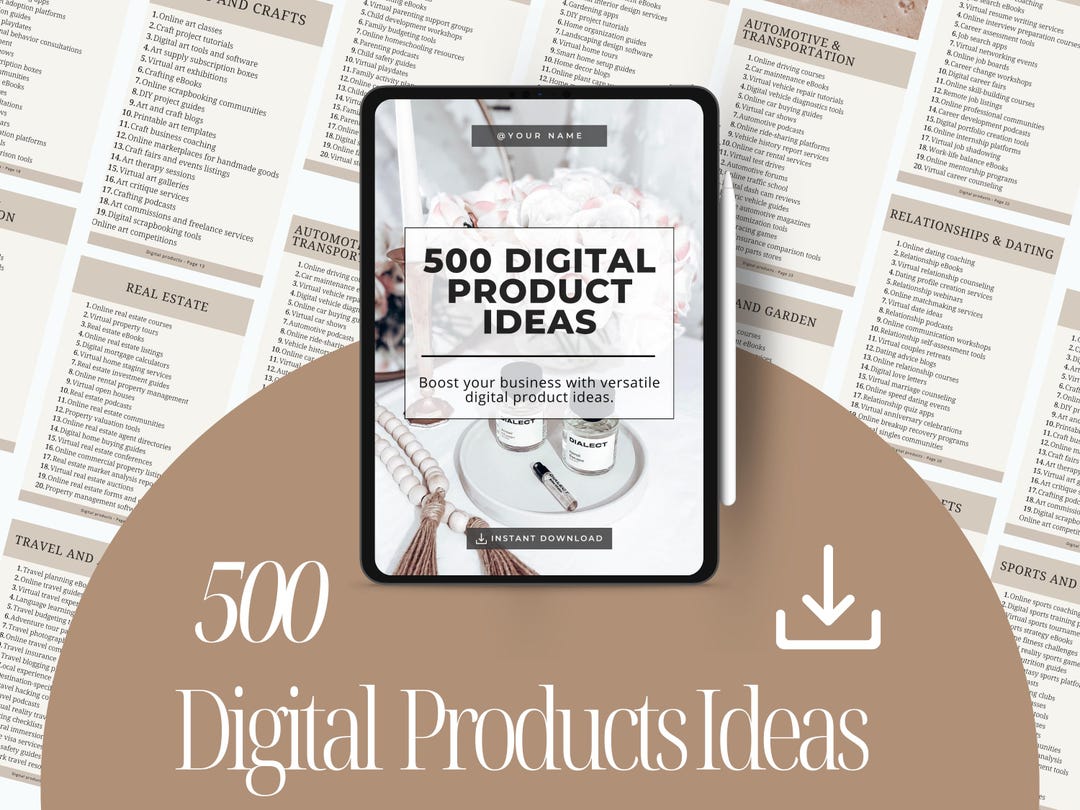 500 Digital Product Ideas for Passive Income to Sell, Digital Products ...