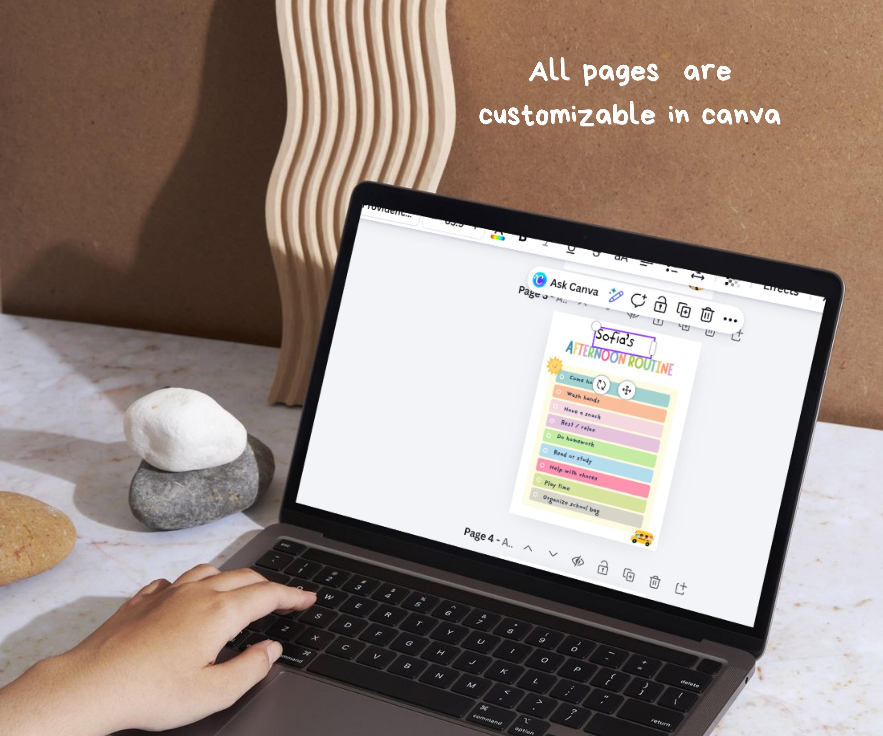 Editable Kids Daily Routine Chart Printable, Visual Schedule for Kids ...