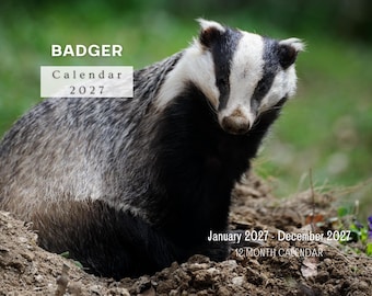 Badger 2027 Wall Calendar, Monthly Planner with Notes & Holidays, Made in USA