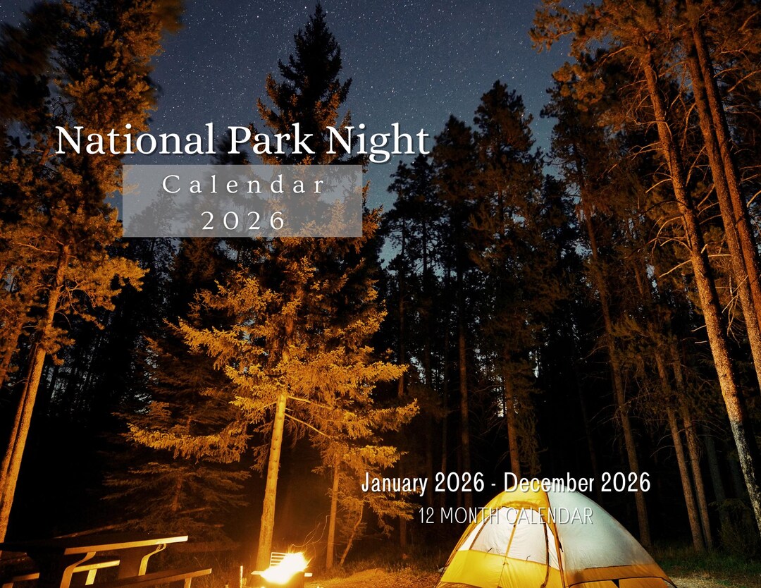 National Park Night 2026 Wall Calendar, Monthly Planner With Notes
