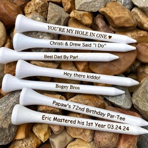 Custom Golf Tees - Personalized White Golf Tees 2.75” - Golf Tee Gift - Golf Wedding Gift - Gifts for Golfers