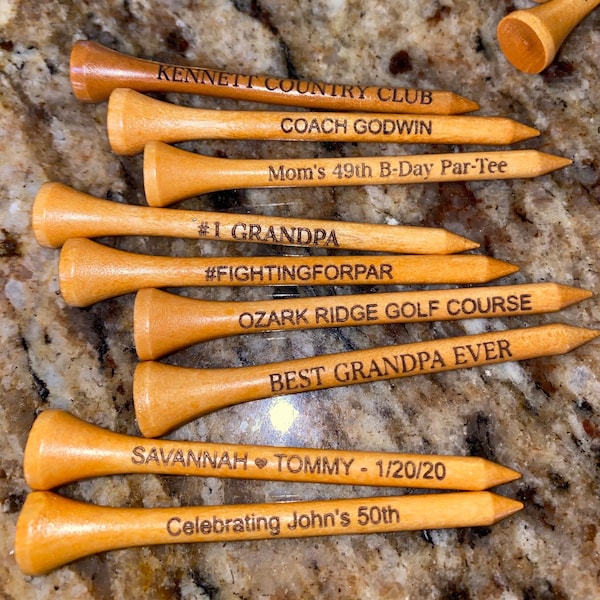 Personalized Golf Tees - Laser Engraved Golf Tee - Custom Golf Tees - 3 Golf Tee Colors - Custom Golf Gift 2.75" SMALL ORDERS & BULK