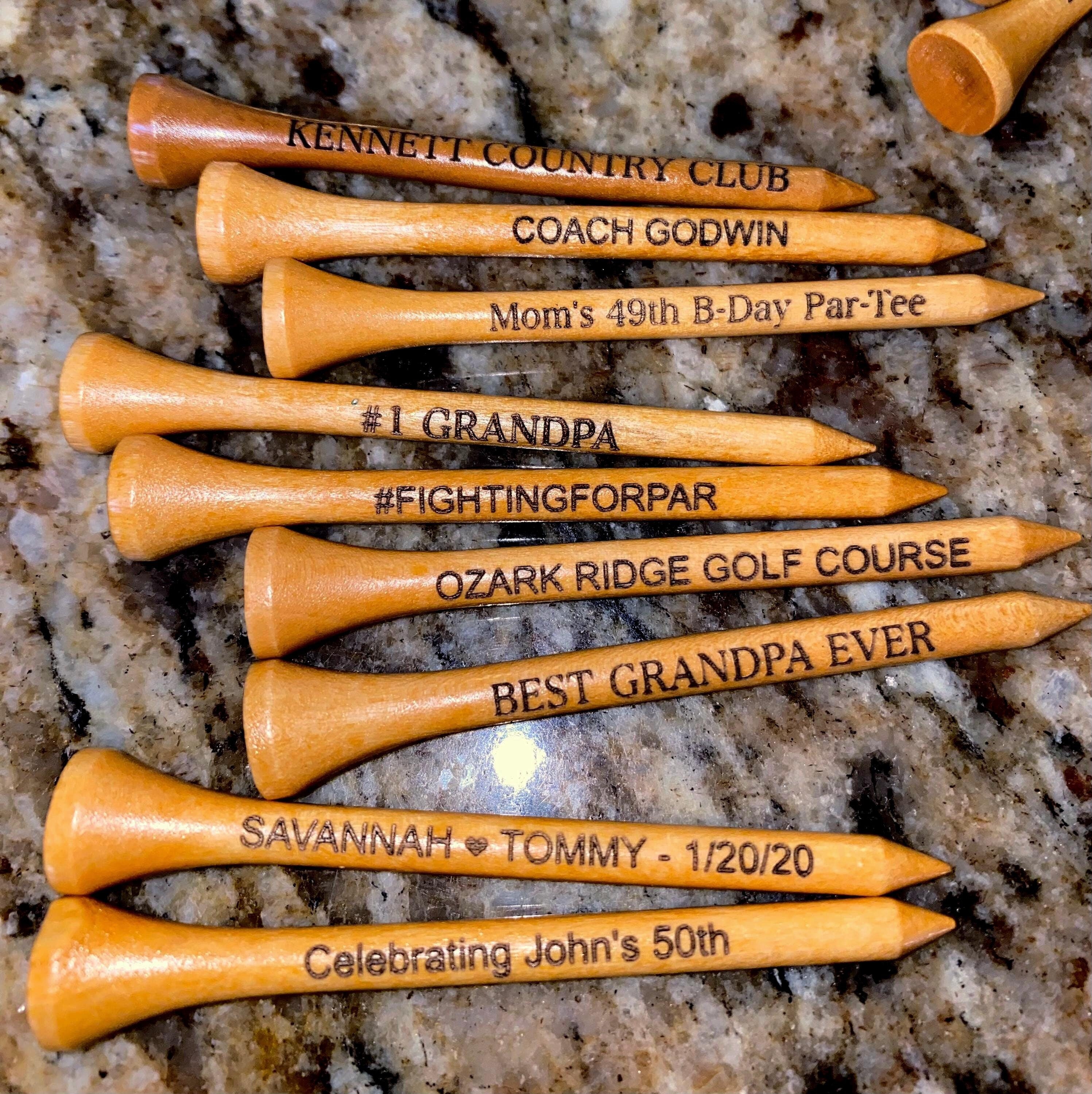Personalized Golf Tees - Laser Engraved Golf Tee - Custom Golf Tees - 3 Golf Tee Colors - Custom Golf Gift 2.75&quot; SMALL ORDERS & BULK