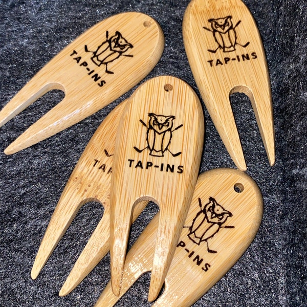 Personalized Golf Divot Tool - Engraved Golf Ball Mark Repair Tool - Custom Golf Divot Tool - Bamboo Divot Tools Engraved