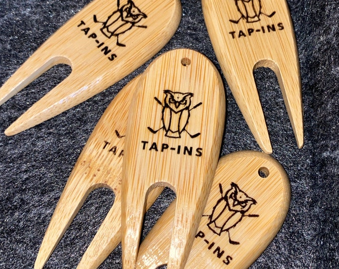 Personalized Golf Divot Tool - Engraved Golf Ball Mark Repair Tool - Custom Golf Divot Tool - Bamboo Divot Tools Engraved