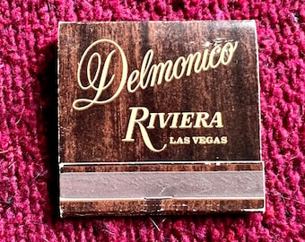 Vintage Las Vegas Matchbook - Riviera Hotel and Casino, Delmonico Matches - Antique Las Vegas Memorabilia, Nevada