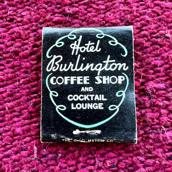 Vintage Washington DC Matchbook - Vintage Hotel Matches - Burlington Hotel, Washington DC
