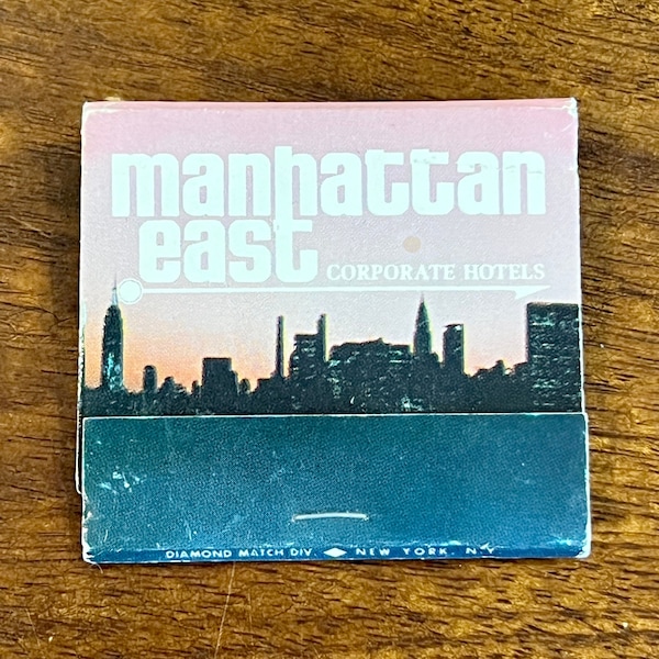 Vintage NYC Matchbook - Vintage Motel Matches - Manhattan East Hotels, Vintage New York City