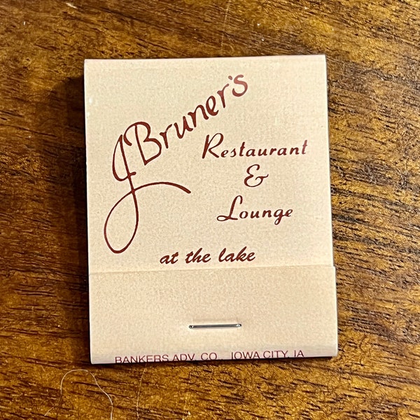 Vintage Missouri Matchbook - Vintage Restaurant Matches - J Bruners Restaurant - Osage Beach, MO - Clarinda, Iowa