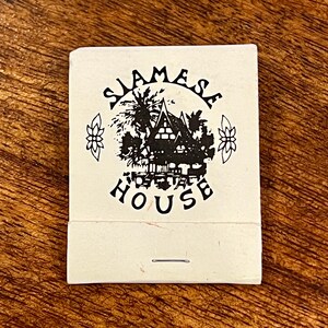 Vintage San Francisco Matchbook - Vintage Restaurant Matches - SIAMESE HOUSE Thai RESTAURANT, San Fran, California
