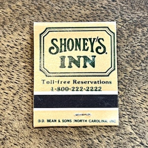 Vintage SHONEYS INN RESTAURANTS Matchbook - Vintage Restaurant Matches - Antique Restaurant Memorabilia