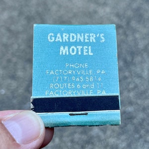 Vintage Pennsylvania Matchbook - Vintage Hotel Matches - Gardners Motel, Factoryville, PA