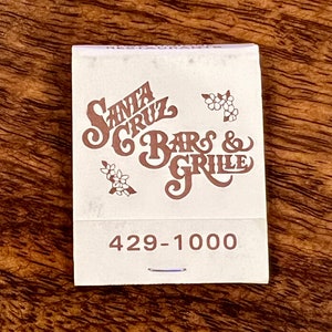 Vintage California Matchbox - Vintage Hotel Resort Matches - SANTA CRUZ HOTEL, Santa Cruz Hotel & Bar