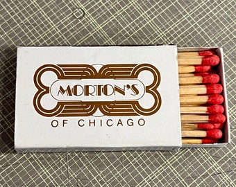 Vintage Chicago Matchbox - Vintage Restaurant Matches - Morton&#39;s Steakhouse, Chicago Restaurant