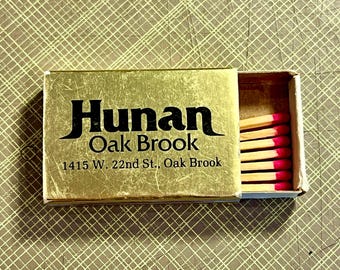 oak brook tobacco HUNAN, Oak Brook, Illinois - Vintage Chicago Matchbox - Chicago Restaurants