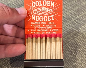 Golden Nugget Hotel and Casino - Vintage Las Vegas Matchbook, Matches - Antique Las Vegas, Nevada Memorabilia