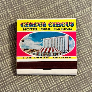 Circus Circus Casino Resort, Las Vegas, Nevada - Vintage Las Vegas Matchbook - Vintage Hotel Matches