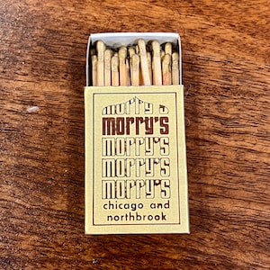 Vintage Chicago Matchbox - MORRY&#39;S HABERDASHER Matches - Antique Chicago Memorabilia - Northbrook Court, Illinois