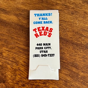 Vintage PARK CITY Toothpicks - Vintage Restaurant Bar - Texas Red&#39;s Barbecue BBQ