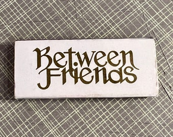 Vintage PHILADELPHIA Matchbox - Vintage Hotel Bar Matches - BETWEEN FRIENDS, Franklin Plaza Hotel, Philadelphia, Pennsylvania