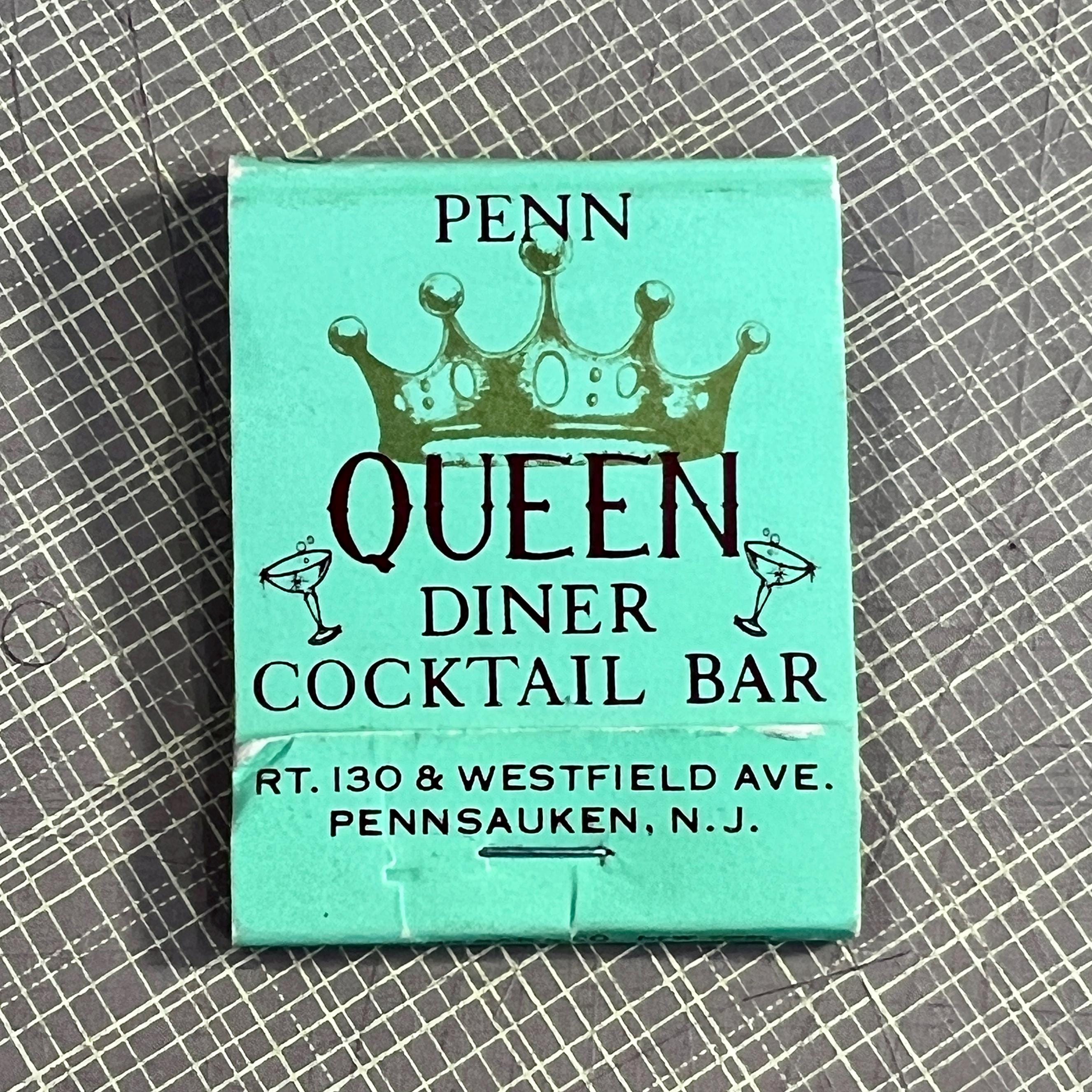 PENN QUEEN Diner, Pennsauken, New Jersey - Vintage NJ Matchbook
