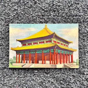 Vintage Chicago Postcard (used 1934) - Lama Temple, Chicago World&#39;s Fair, A Century of Progress - Approx. 3.5&quot;x5.5&quot;