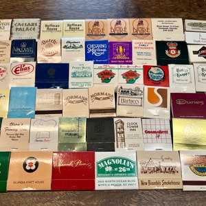 Vintage Matchbook Covers (cut/empty) - Lot of 54 Vintage Matches from Bars, Restaurants, Hotels, Motels... - Lot #14