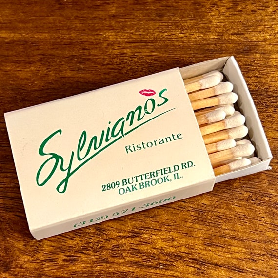 oakbrook tobacco Vintage Chicago Matchbox - Vintage Restaurant Matches - SYLVIANO'S  RISTORANTE, Oakbrook, Chicago