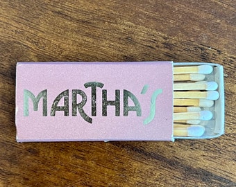 Vintage Florida Matchbox - Vintage Restaurant Matches - Martha&#39;s Restaurant and Lounge, Hollywood, Florida