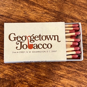 Vintage Washington DC Matchbox - Vintage Cigar Store Matches - GEORGETOWN TOBACCO