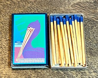 RUSTY PELICAN - Vintage Restaurant Matchbox - Vintage Bar Matches -  California, Texas - Etsy