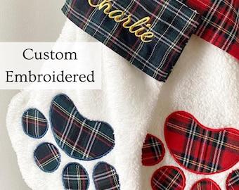 Pet Christmas Stocking New Pet Gift Fur Baby Stocking Embroidered Pet Name Dog Stocking Cat Stocking Christmas Paw Stocking Holiday Gift Pet