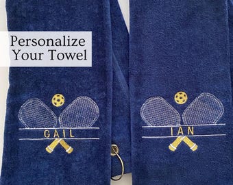 Personalized Embroidered Pickleball Towel with Name Pickleball Gift Custom Name Gift for Player Towel Team Gift Coach Appreciation Gift