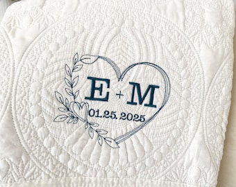 Wedding Gift Blanket Personalized Wedding Throw Monogrammed Wedding Blanket Personalized Blanket Gift Embroidered Wedding Keepsake Blanket