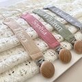 Personalized Pacifier Clip with Name Embroidered Strap Clasp Pacifier Secure on Baby Clothes Secure Pacifier Clip Holder Custom Soother Clip product logo